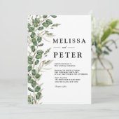 Invitation Mariage manuscrit Eucalyptus (Debout devant)