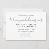 Invitation Mariage manuscrit minimaliste (Devant)