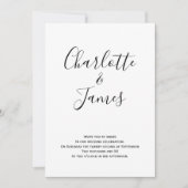 Invitation Mariage manuscrit moderne noir et blanc (Devant)