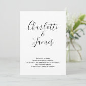 Invitation Mariage manuscrit moderne noir et blanc (Debout devant)