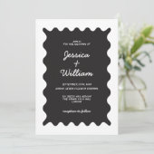 Invitation Mariage manuscrit noir et blanc (Debout devant)