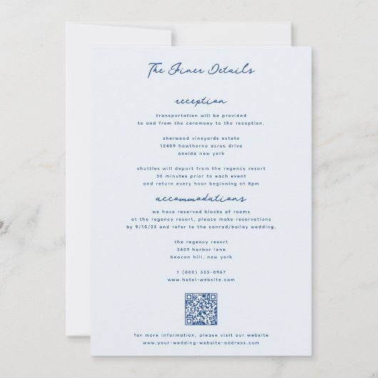 Invitation Mariage manuscrit Whimsical (Dos)