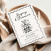 Invitation Mariage manuscrit Whimsical Quirky tiré à la main