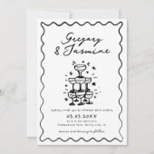 Invitation Mariage manuscrit Whimsical Quirky tiré à la main (Devant)