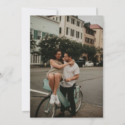 Invitation Mariage maquis rétro bleu manuscrit (Dos)