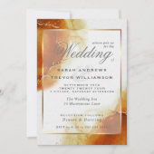 Invitation MARIAGE | Marbre Abstrait Topaze Or (Devant)