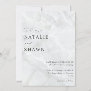Invitation Mariage Marbre blanc