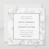 Invitation Mariage Marbre blanc moderne (Devant)