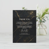 Invitation Mariage Marbre de Minuit Doré Noir & Or (Debout devant)