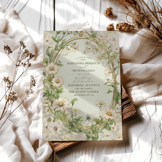 Invitation Mariage Marguerite Daisy Dusty