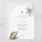 Invitation Mariage Mariage de palmier à aquarelle de Boho tro (Devant)