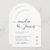 Invitation Mariage Mariage photo minimaliste Arch (Devant / Derrière)