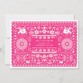 Invitation Mariage Mariage rose-chaud Picado mexicain (Dos)