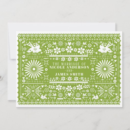 Invitation Mariage Mariage vert Picado Lime Avocado (Devant)