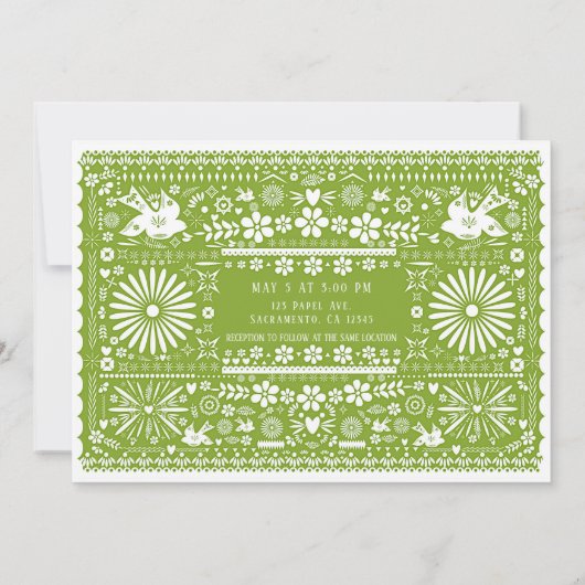 Invitation Mariage Mariage vert Picado Lime Avocado (Dos)