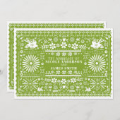 Invitation Mariage Mariage vert Picado Lime Avocado (Devant / Derrière)