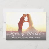 Invitation Mariage marié Script Noël photo de vacances (Devant)