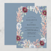 Invitation Mariage Marin en Acier Peint (Devant / Derrière)