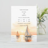 Invitation Mariage marin nautique inspiré Sea Horizon (Debout devant)