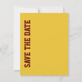 Invitation Mariage Maroon & Football Jaune Enregistrer La Dat (Dos)