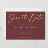 Invitation Mariage Maroon Moderne Enregistrer La Date Invitat (Devant)