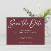 Invitation Mariage Maroon Moderne Enregistrer La Date Invitat (Debout devant)