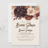 Invitation Mariage Marron Beige Fleurs Ivory (Devant)