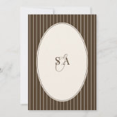 Invitation Mariage Marron et Ivoire Monogramme Classique Old (Devant)