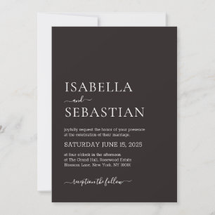Invitation Mariage Marron Foncé