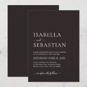 Invitation Mariage Marron Foncé (Devant / Derrière)