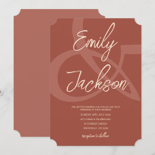 Invitation Mariage Marron Monochrome Terra Cota