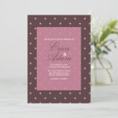Invitation Mariage Marron & Rose Motif Points Bohème (Debout devant)