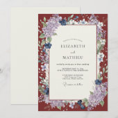 Invitation Mariage Marron Violet Wisteria (Devant / Derrière)