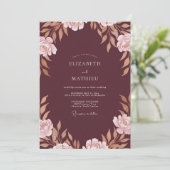 Invitation Mariage Marsala Copper Petal (Debout devant)