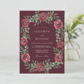 Invitation Mariage Marsala Rose Pâle (Debout devant)