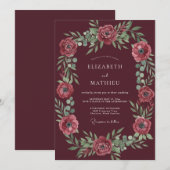 Invitation Mariage Marsala Rose Pâle (Devant / Derrière)
