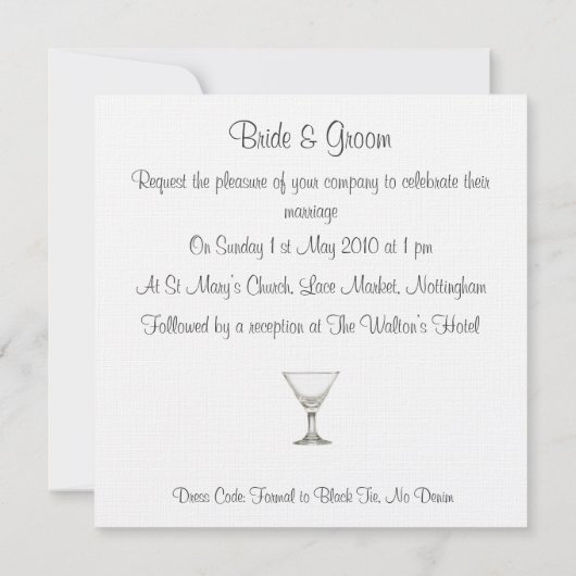 Invitation Mariage Martini (Dos)