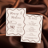 Invitation Mariage & Martinis Hand Drawn Bach Week-end