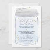 Invitation Mariage Mason bleu Jar & Fireflies (Devant)