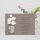 Invitation Mariage Mason Jar et White Daisy (Debout devant)