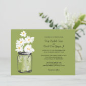 Invitation Mariage Mason Jar et White Daisy (Debout devant)