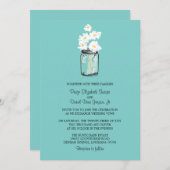 Invitation Mariage Mason Jar et White Daisy (Devant / Derrière)