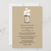 Invitation Mariage Mason Jar et White Daisy (Devant)