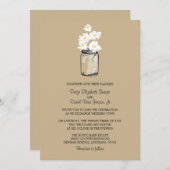 Invitation Mariage Mason Jar et White Daisy (Devant / Derrière)