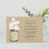 Invitation Mariage Mason Jar et White Daisy (Debout devant)