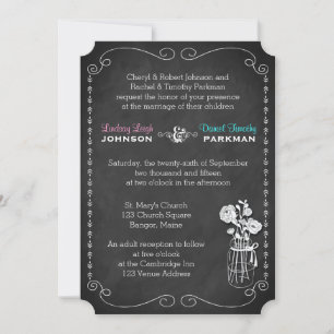 Invitation Mariage Mason Jar, Fleurs, Chalkboard 2