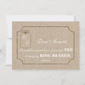 Invitation Mariage Mason Jar Linen Canvas RING PORTEUR Invita (Dos)