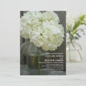 Invitation Mariage Mason Jar White Hydrangeas (Debout devant)