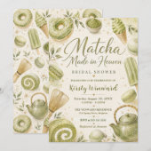 Invitation Mariage Matcha fait au Ciel Enterrement de Vie de (Devant / Derrière)