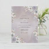 Invitation Mariage Mauve Argent Sprig Eucalyptus (Debout devant)